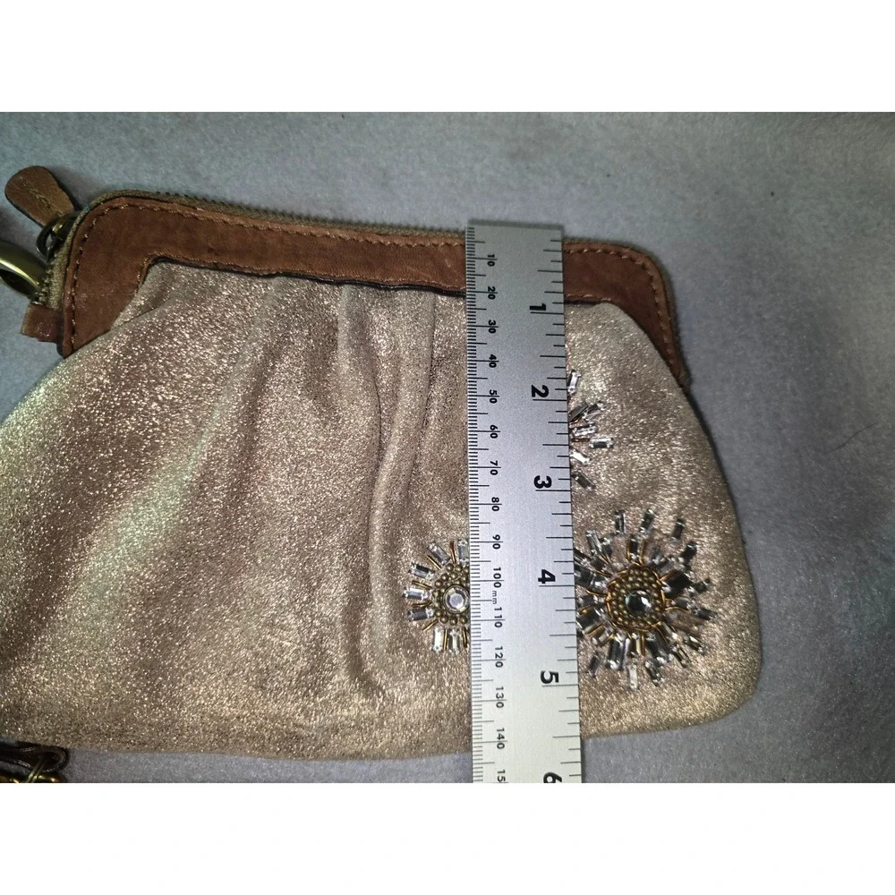 Fossil Sparkly Embellished Wristlet and Coin Purse Tan - Picture 6 of 9